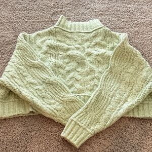 Cozy Cable Knit Sweater in Light Green